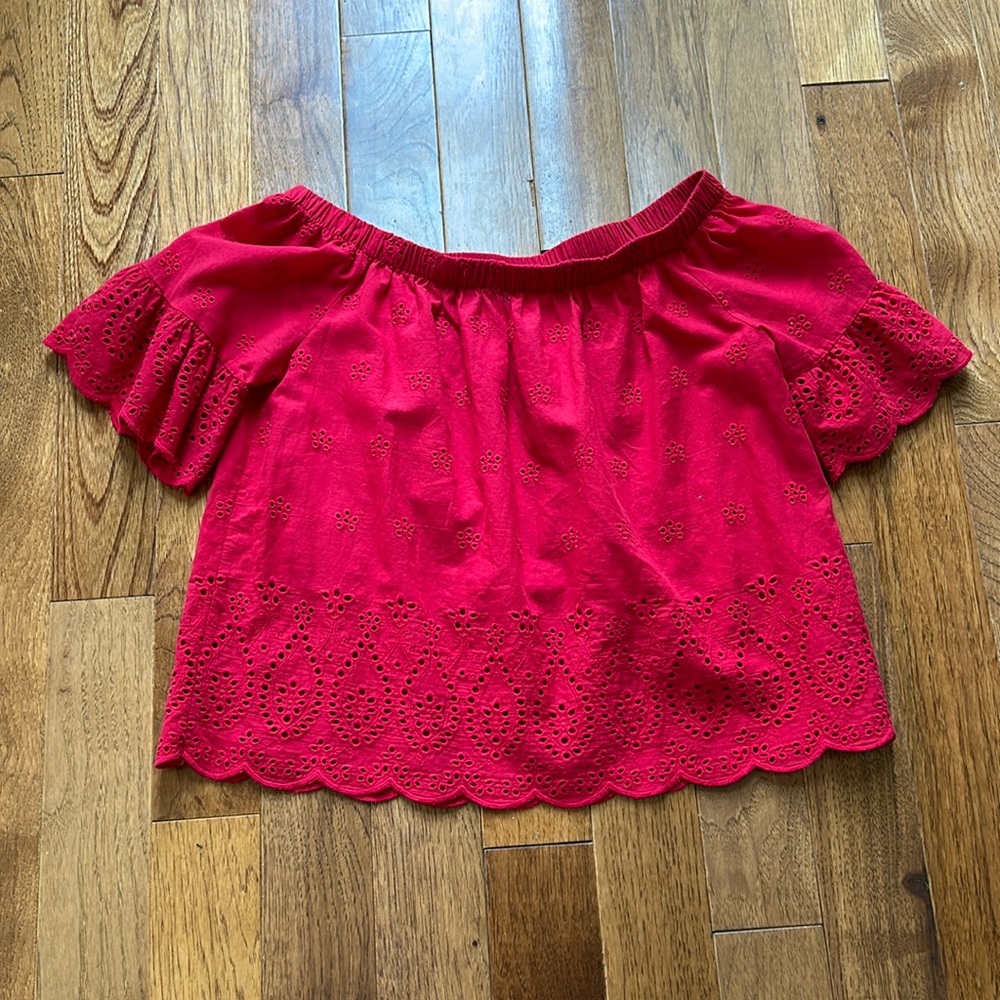 Red Flounce Top